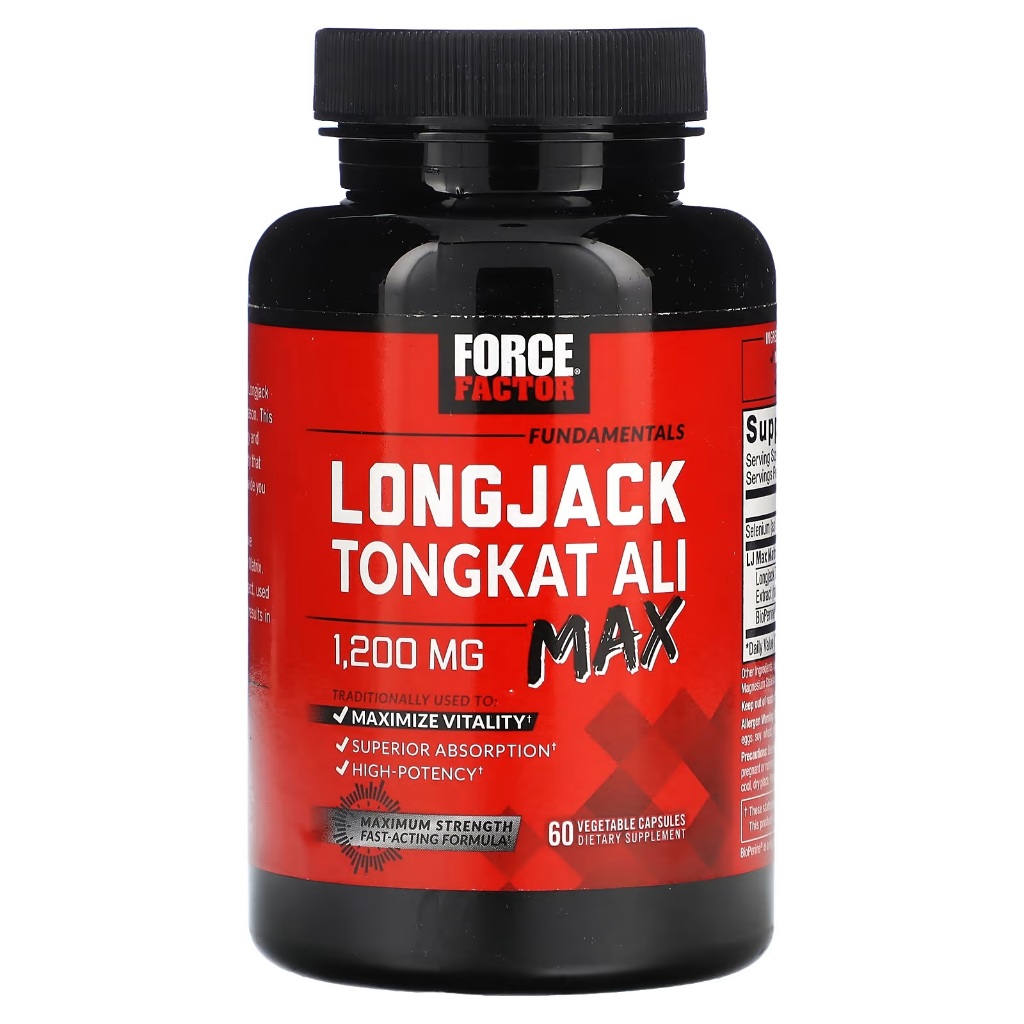 Force Factor, Longjack Tongkat Ali MAX 1200 mg, 60 Capsules, Men's