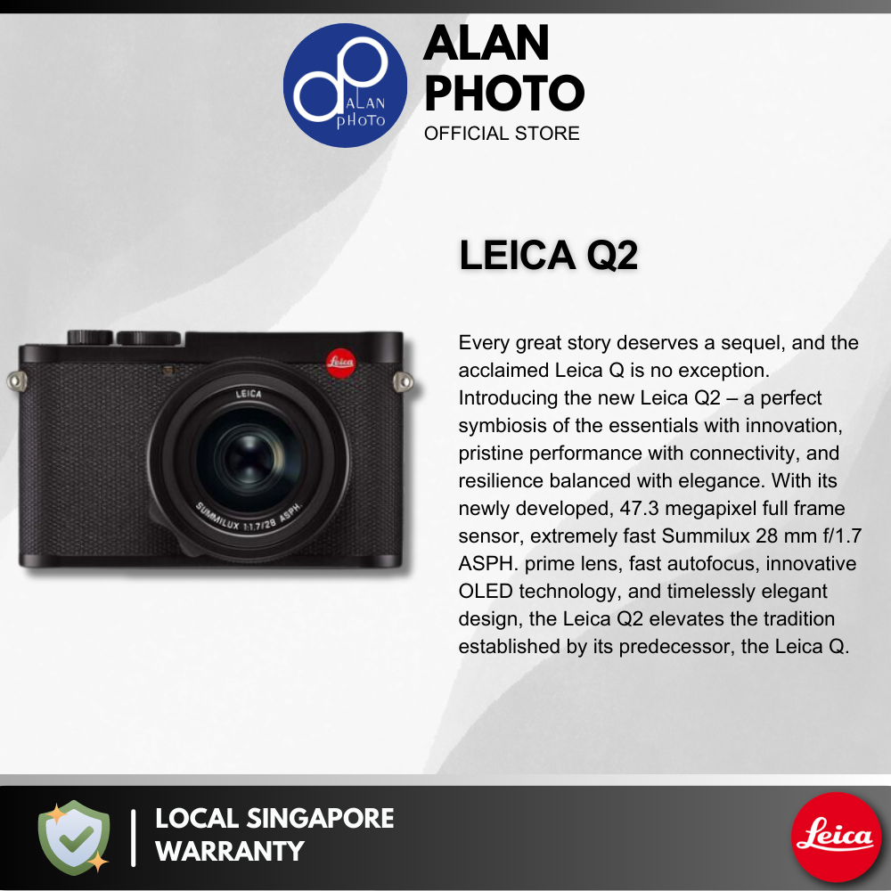 Leica Q2 Digital Camera [19051] | 47.3 megapixel | Summilux 28 mm f/1.7