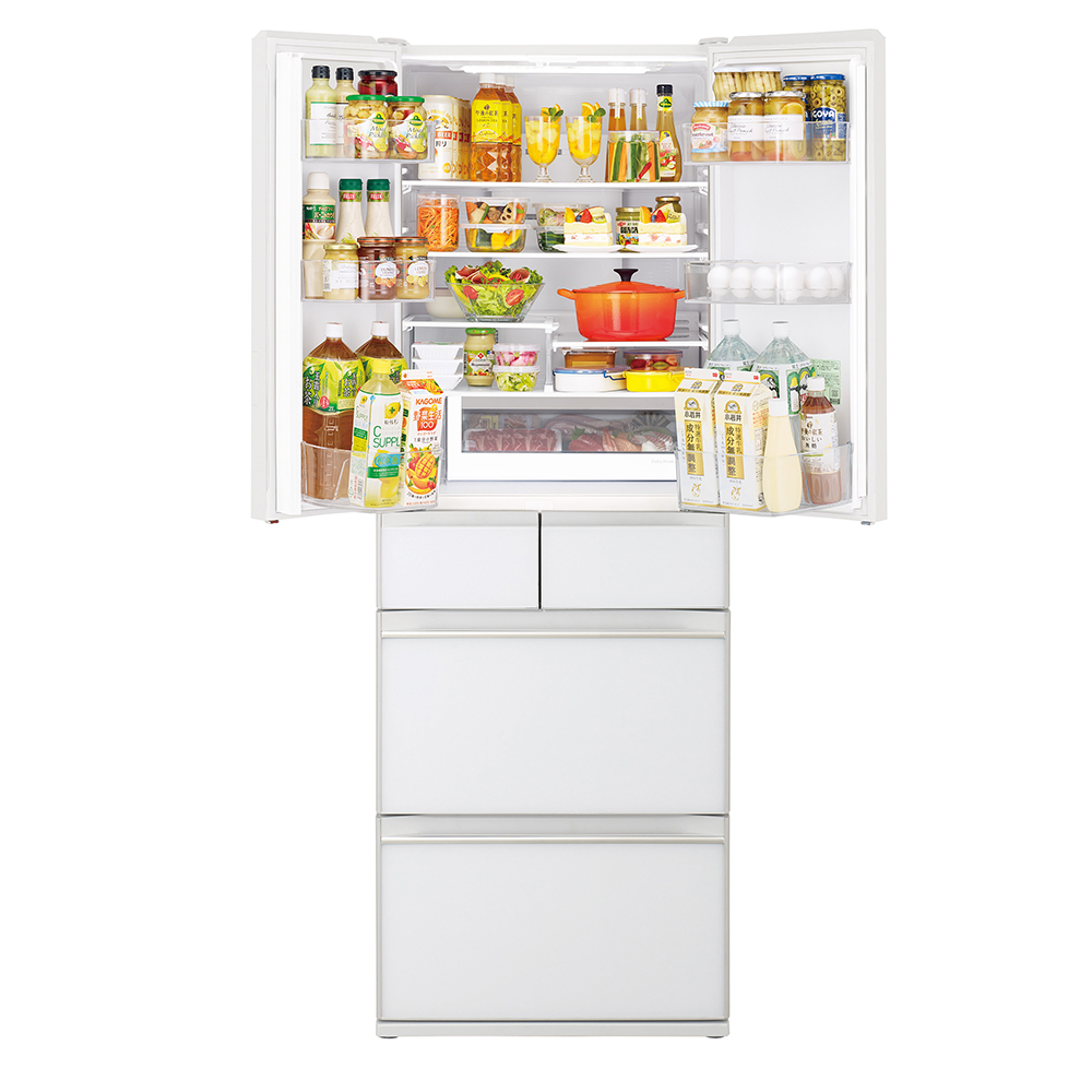 HITACHI R-HW620WS-XW 617L 6 DOOR FRIDGE CRYSTAL WHITE 3 TICKS