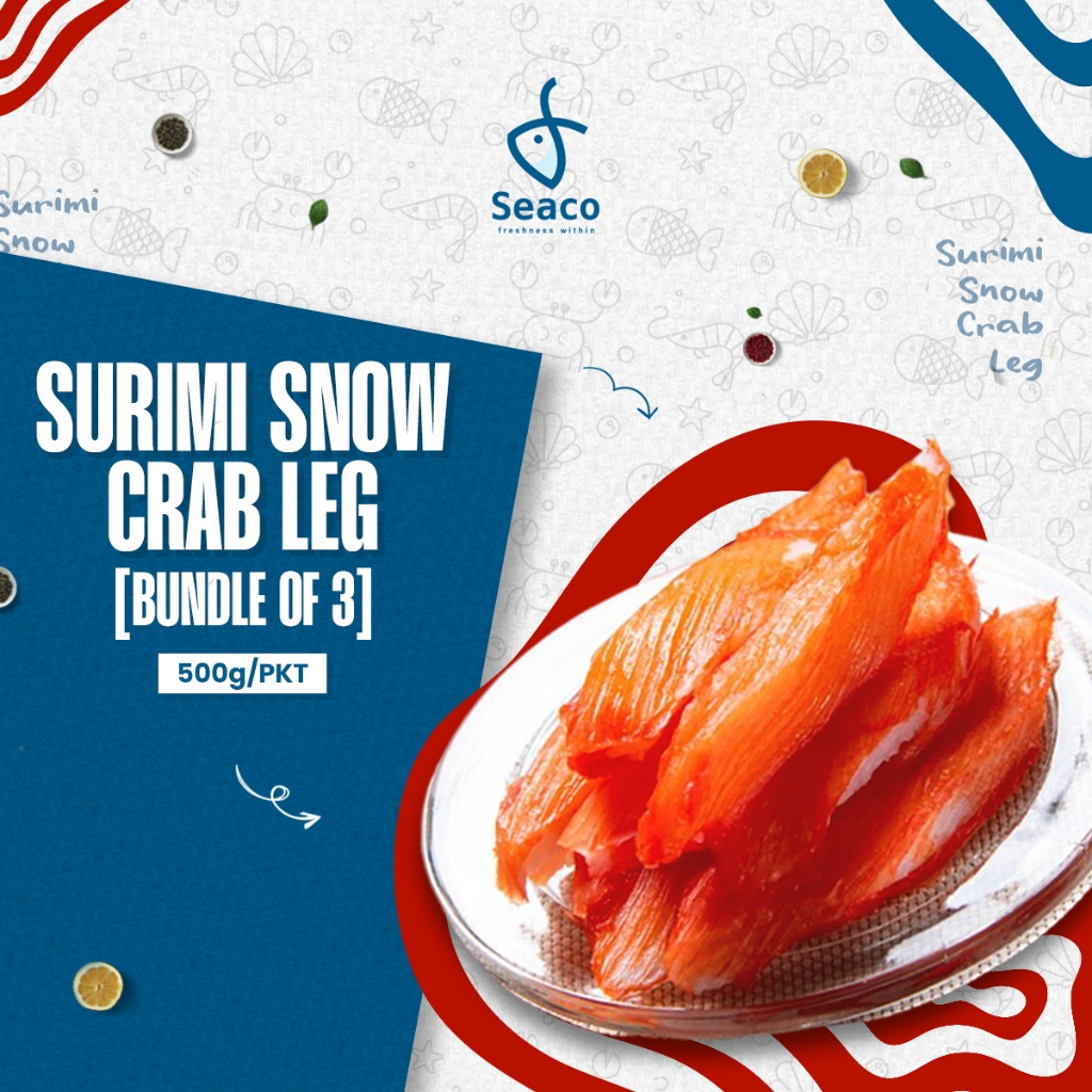 [SEACO] Bundle of 3 Surimi Snow Crab Leg 500g/pkt Shopee Singapore