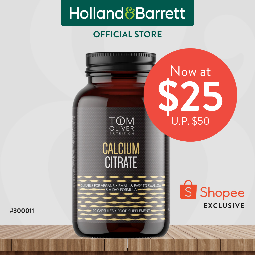 Tom Oliver Nutrition Calcium (90 Capsules) Shopee Singapore