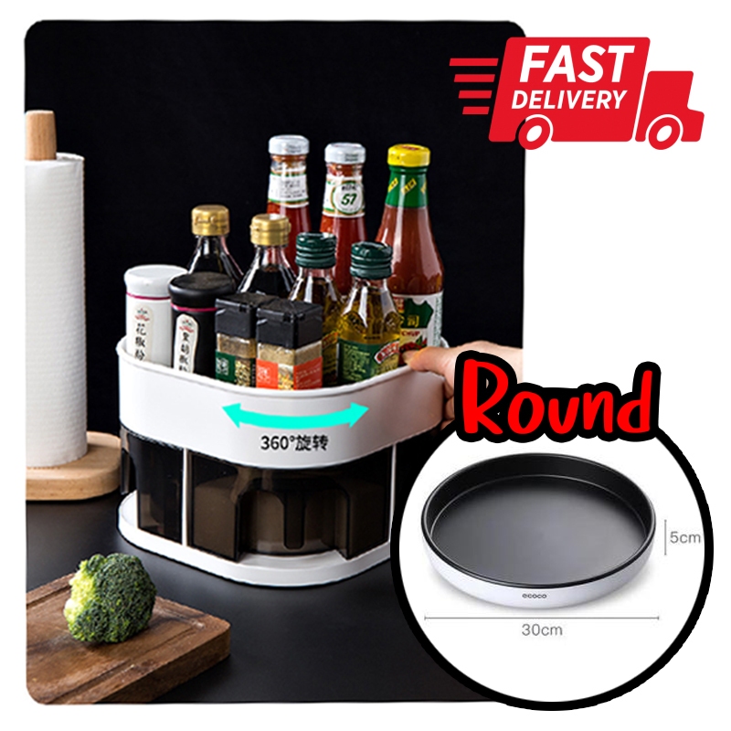 [SG Seller]360° Rotatable Tray Condiment Organizer / Sauce Rack / Spice ...