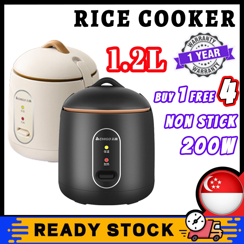 SG 🔥[READY STOCK] NEW 1.2L Mini Rice Cooker 1-2 People Small Electric ...
