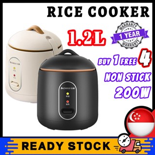 SG READY STOCK NEW 1.2L Mini Rice Cooker 1 2 People Small Electric Non Stick Automatic One Touch Cooking With Steamer
