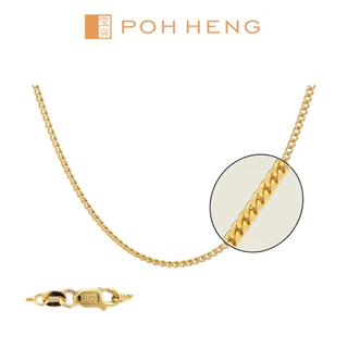 Poh Heng Jewellery 18K Yellow Gold Diamond-cut Curb Chain Necklace