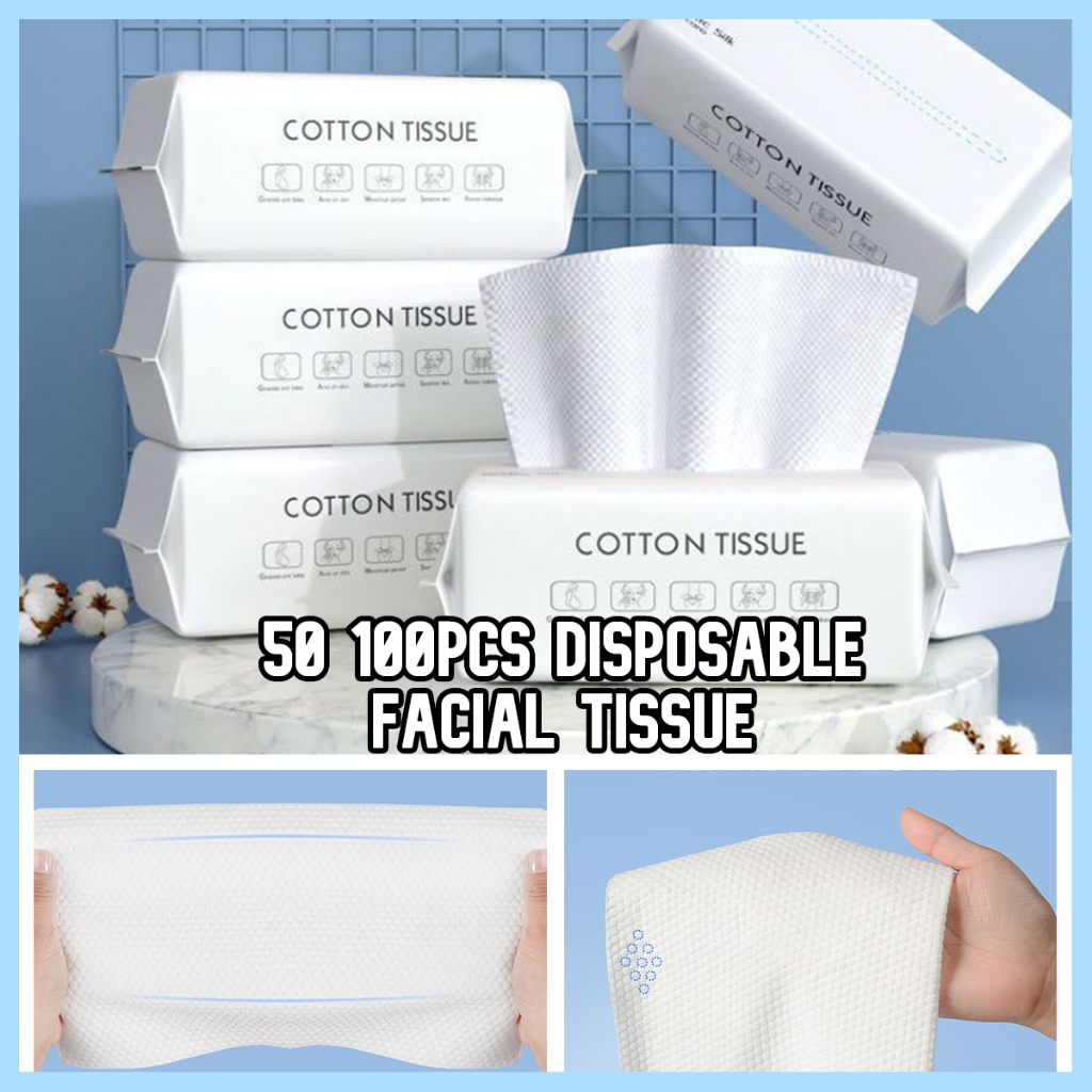 [SG] Disposable Facial Tissue Pack 50s & 100s/ Facial Cleansing Cotton