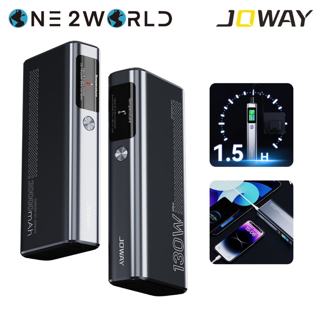 JOWAY Portable Charger, 130W 20000mAh 72Wh Laptop Power Bank for