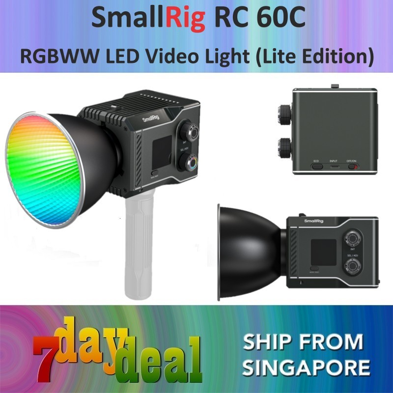 Lampe Vidéo LED SmallRig RC 60C RGB - 2500K-10000K, Batterie 3400mAh Pour Professionnels