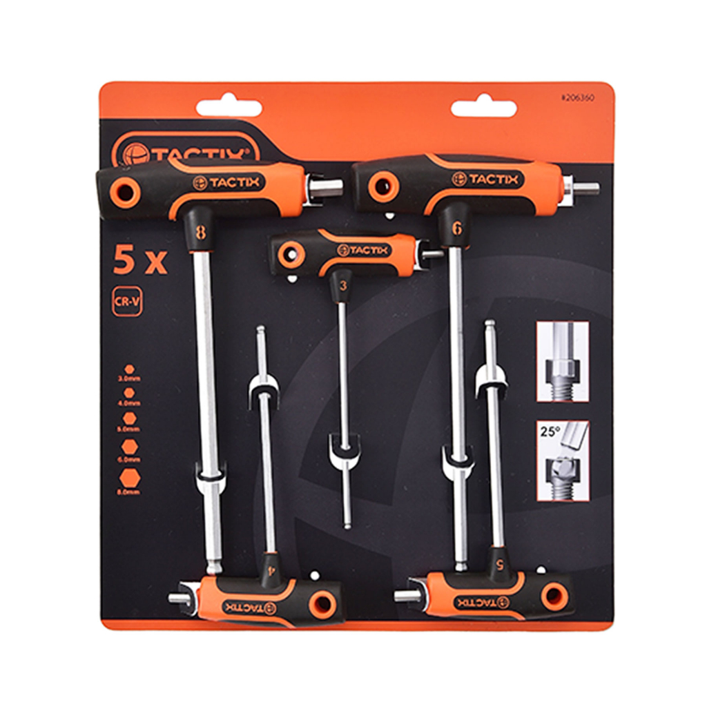thumbnail image 2 of T-Handle Hex Key Set 9 Piece Imperial - Tools 2 of 11