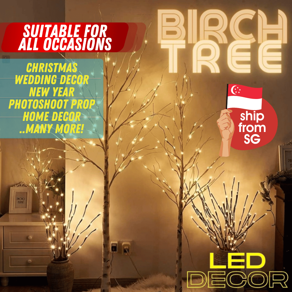 LED Fairy Light Festive Chinese New Year CNY Decorative Willow Birch Xmas Birch Tree Skirt