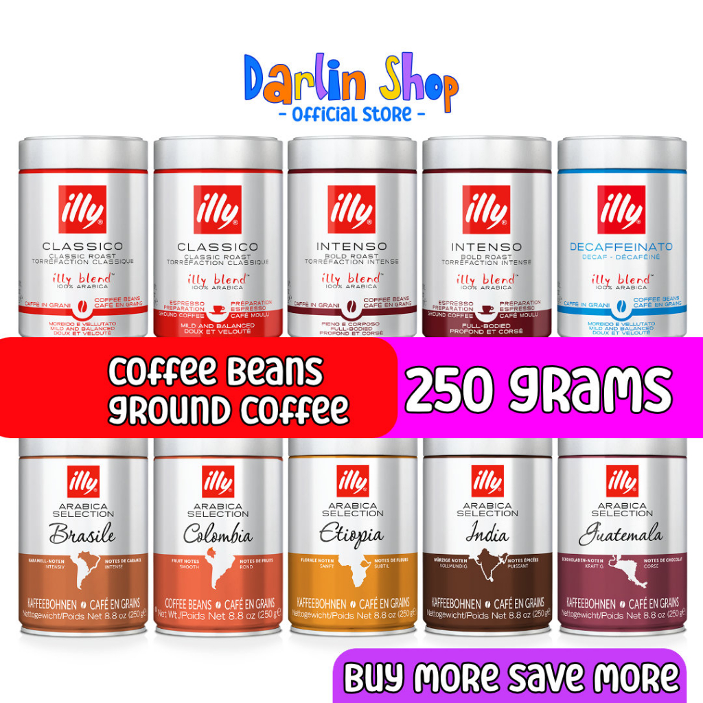 ILLY Coffee, Coffee Beans & Ground Coffee, 250 grams Shopee Singapore