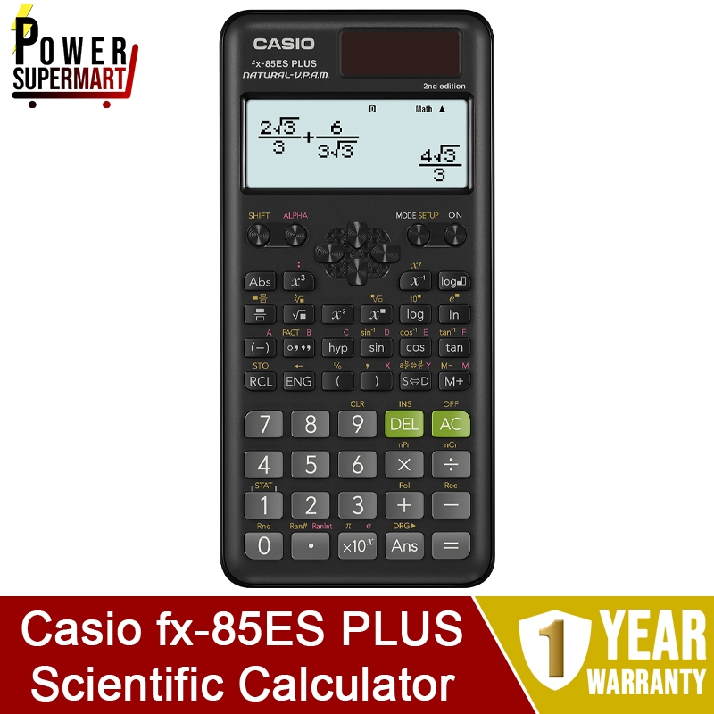 Casio FX 85ES Plus Scientific Calculator. 2nd Edition. Approved for Examination. Local SG Stock. 1 Year Warranty Shopee Singapore