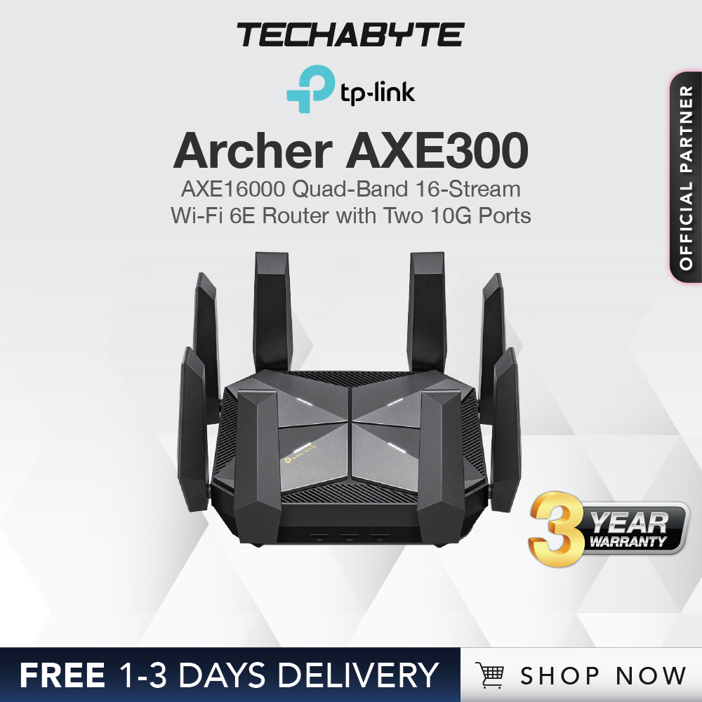 TP-Link Archer AXE300 | AXE16000 Quad-Band Wi-Fi 6E Router | Shopee ...
