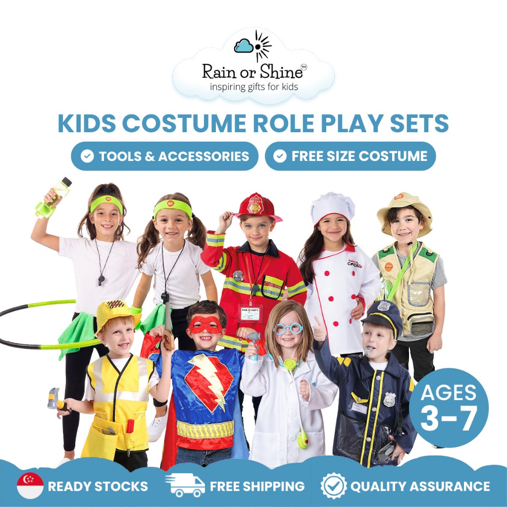 Kids Costume Role Play Set with Tools Accessories Free Size Dress Up Pretend Play Career Occupation for Girls Boys Shopee Singapore