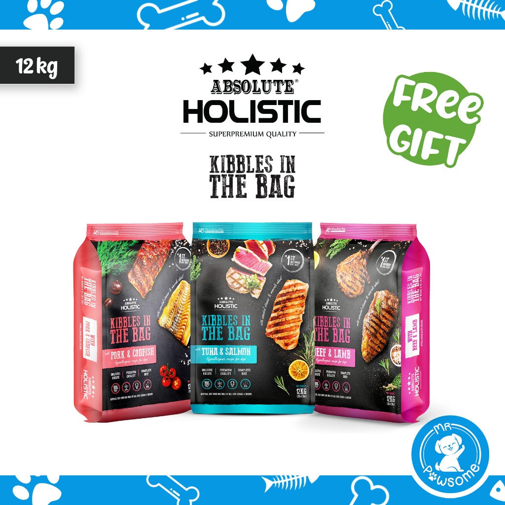[FREE* Dental Chew] Absolute Holistic Kibbles in the Bag Hypoallergenic Dry Dog Food 12kg