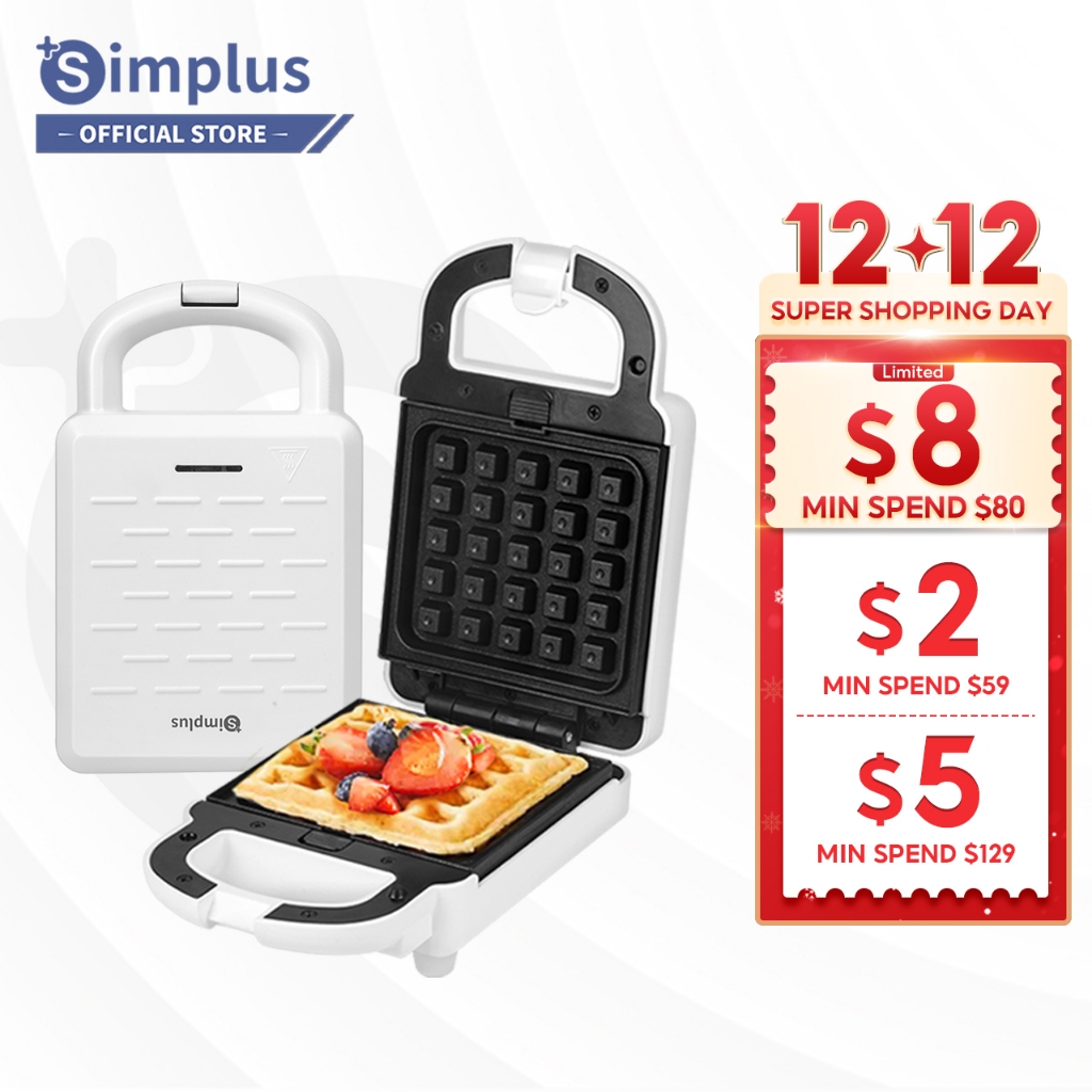 Simplus Sandwich Maker Removable Plate Breakfast Bread Toaster