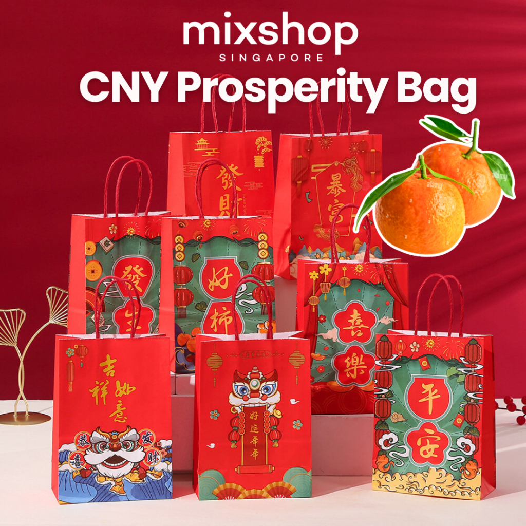 CNY Prosperity bag, Orange bag, Goodie Paper Bag, Childhood Toys