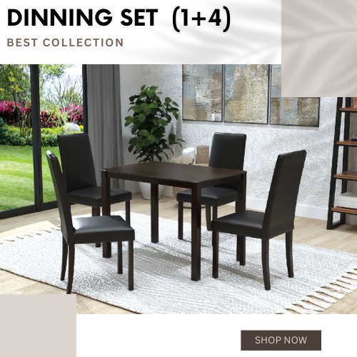 Dining Set 1+4 Solid Wood Dining Set 4 Seater | Shopee Singapore
