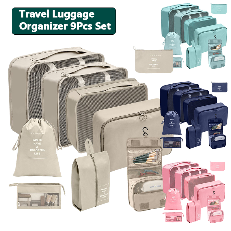 8 Pcs Set Travel luggage Organizer Clothes Luggage Packing Cubes Clothing  Sorting Packages Organizer Box