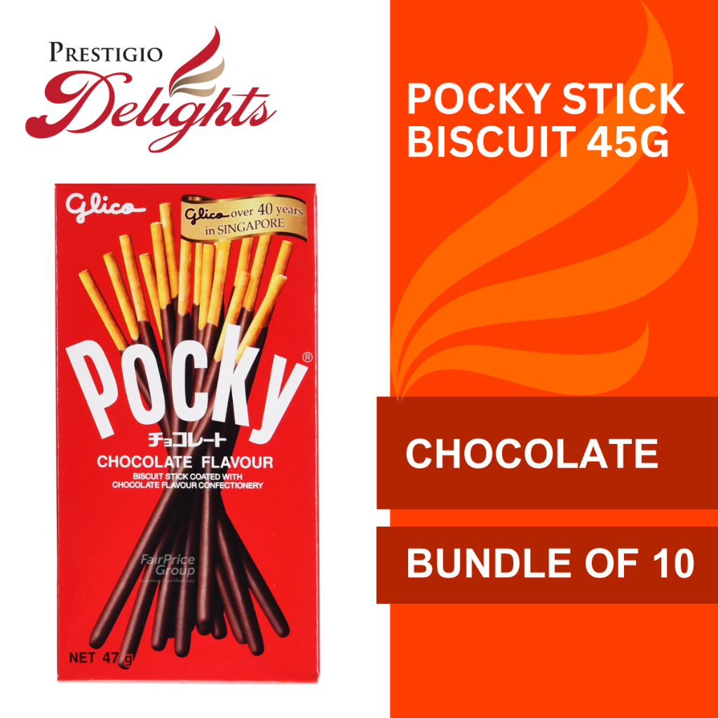 Pocky Chocolate Stick Biscuit 47g Bundle of 10 | Shopee Singapore