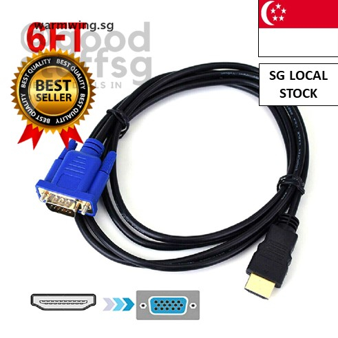 HDMI Digital 1080p To Analogue SVGA 15 Pin Converter Cable With Audio In Black - Foto 2