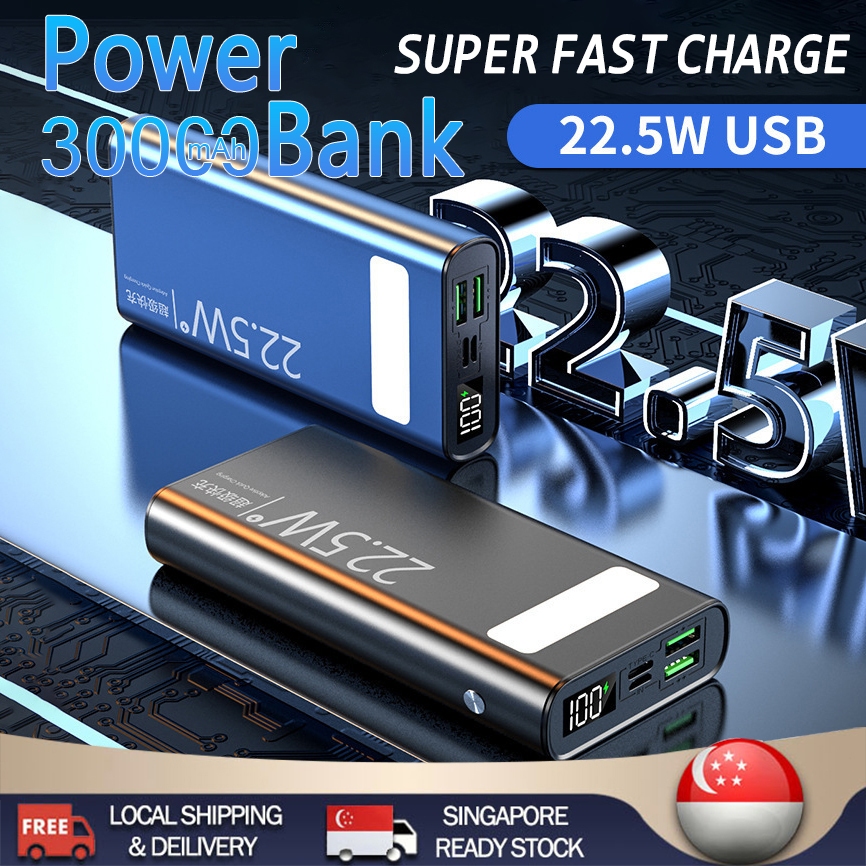 【READY STOCK】PD 22.5W Powerbank Super Fast Charge 30000mAh Powerbank