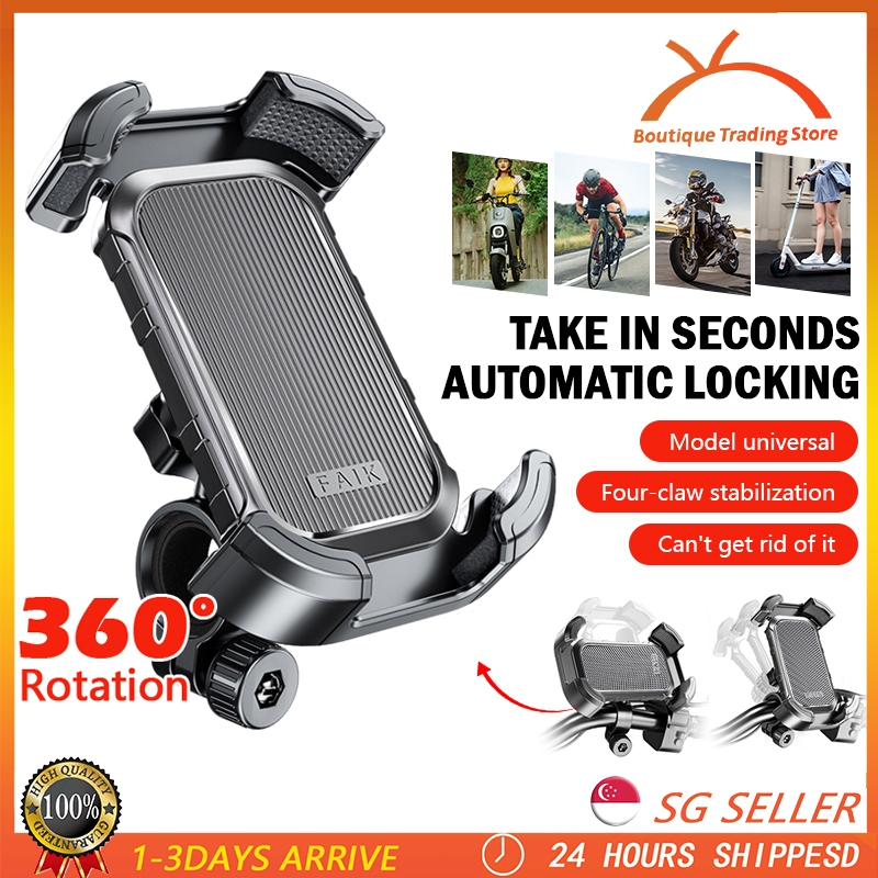 【SG Stock】Metal Adjustable Motorcycle Bike Phone Mount Universal