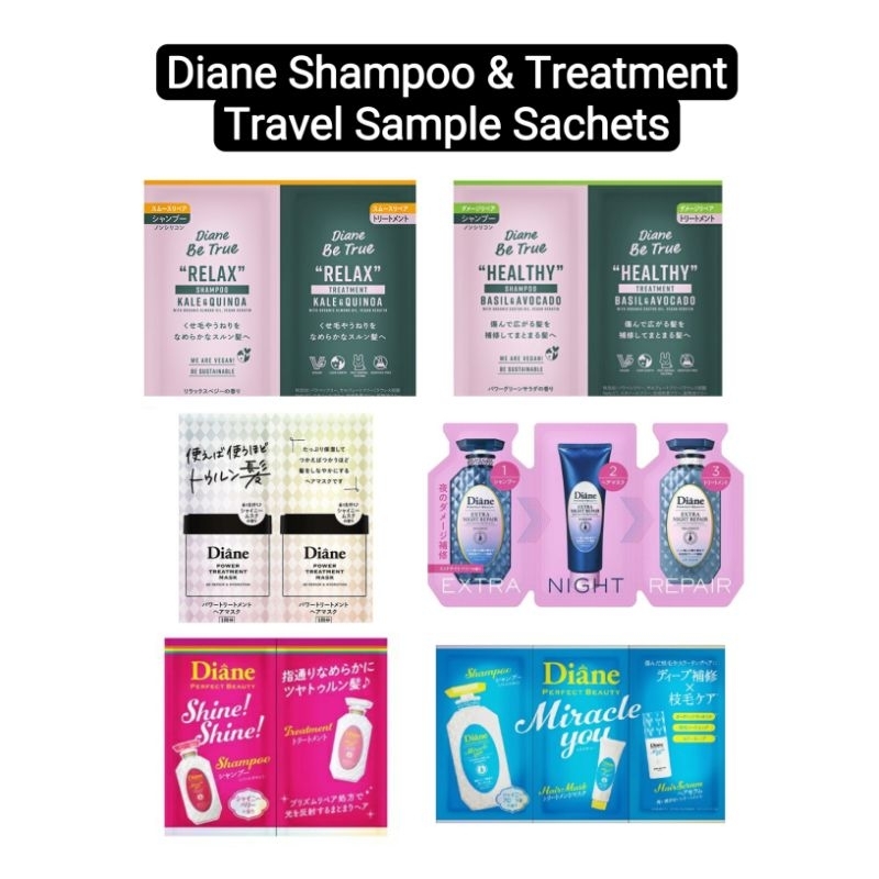 Diane Japan Shampoo and Treatment Travel Sachet Sample Shopee Singapore