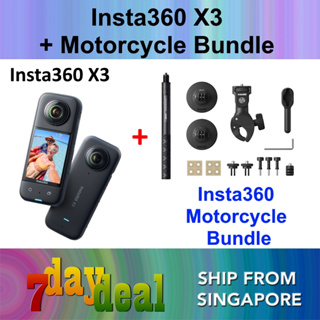 Insta360 X3 - Kit Bundle Motorcycle 4-en-1 - avec Carte SD 128Go