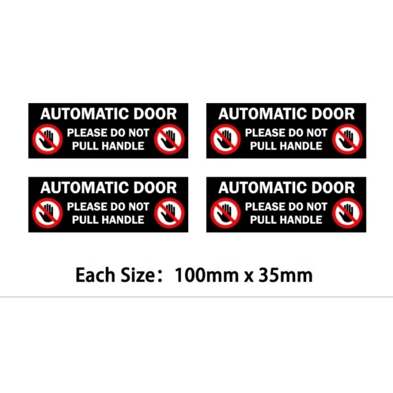 Automatic door Warning door signage sticker office shopping centre ...