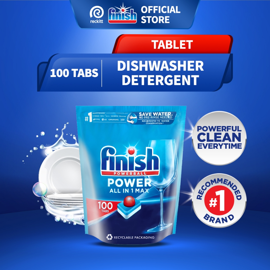 Finish Dishwasher Detergent Tablet All In One Max 100 Tabs Shopee