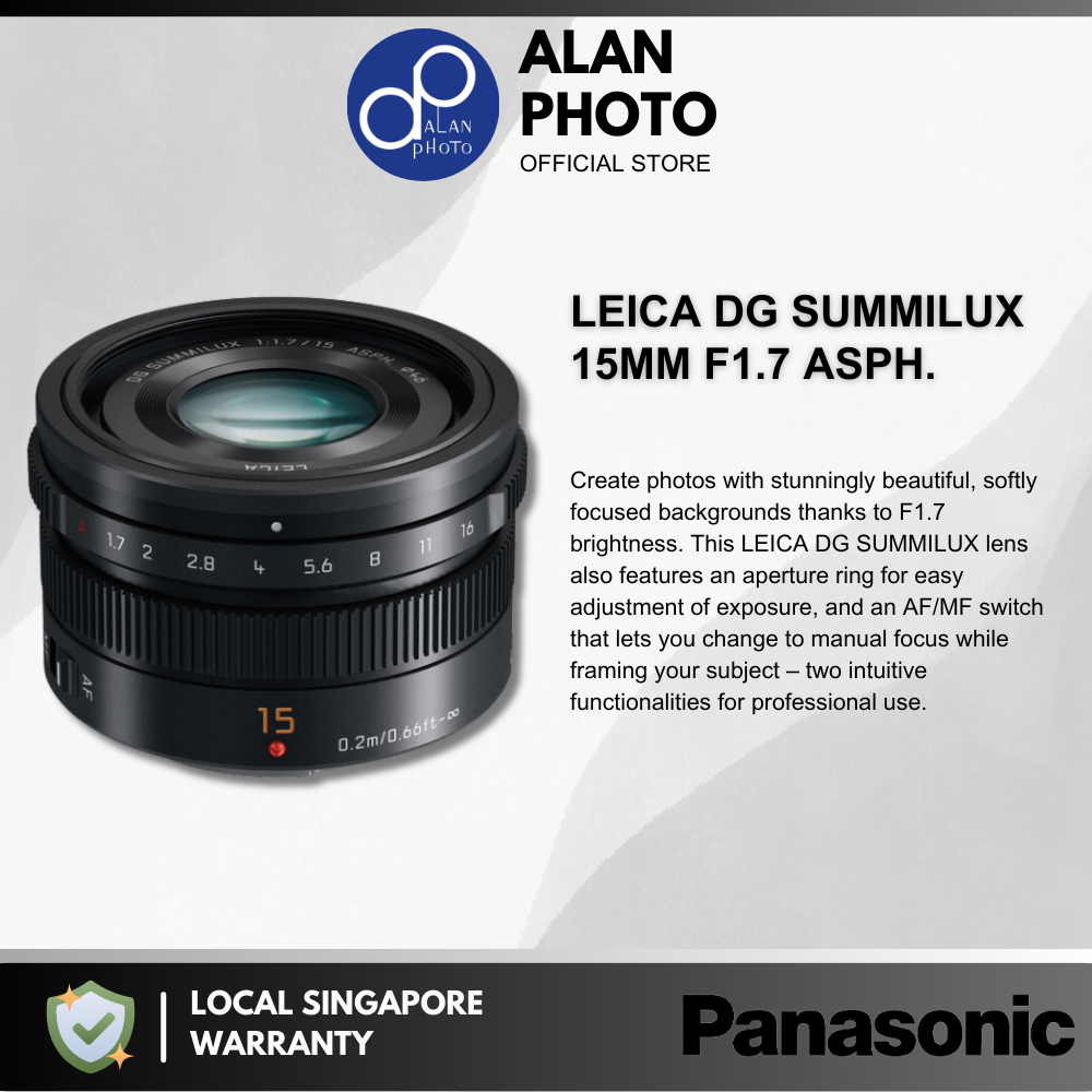 Panasonic Leica DG Summilux 15mm F1.7 ASPH. Lens [H-X015E-S