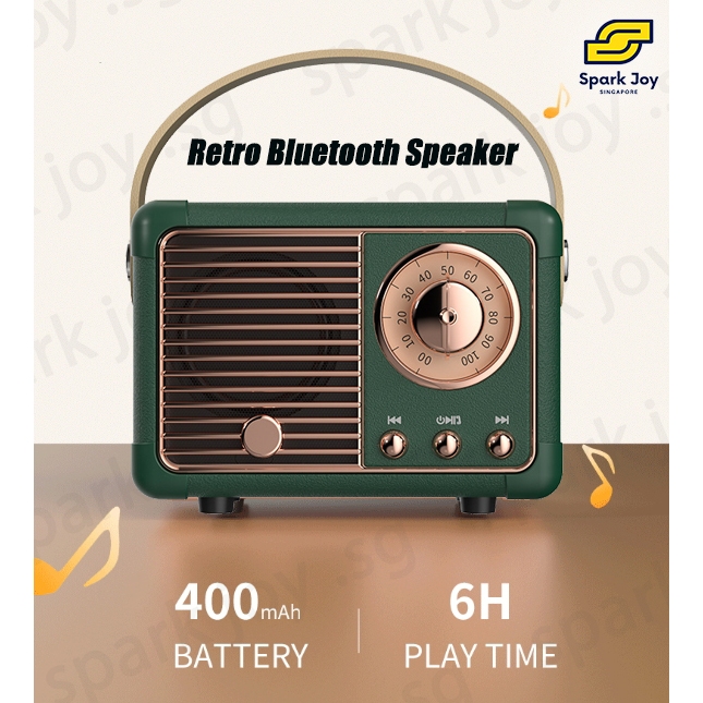 【SG】Retro Portable Wireless Bluetooth Speaker Vintage Classical ...