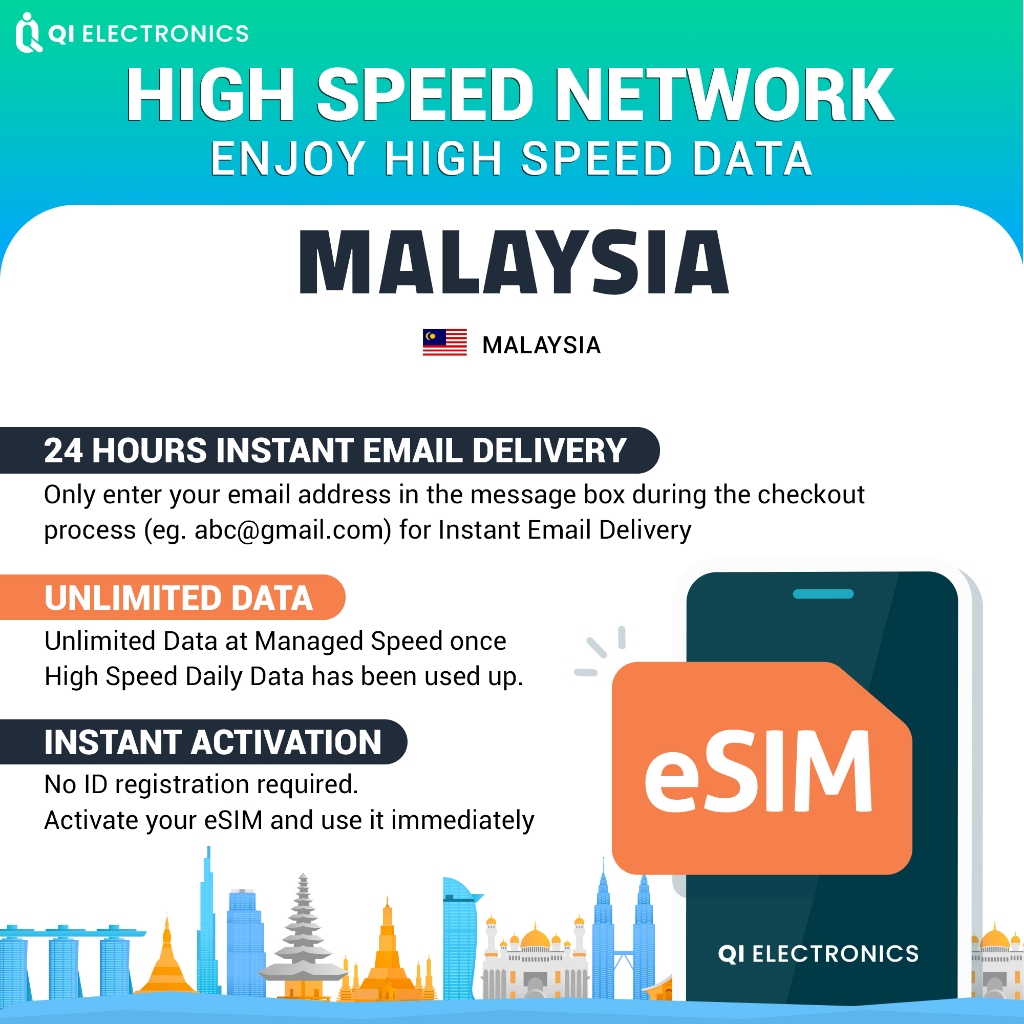 ESIM Malaysia Thailand Indonesia Singapore 1 To 30 Days Daily 500MB To ...