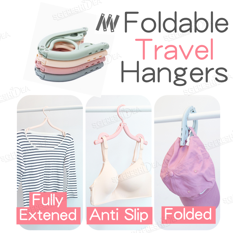 (9.9 MEGA SALE) Foldable Clothes Travel Hanger S Hook Bag Hangers ...