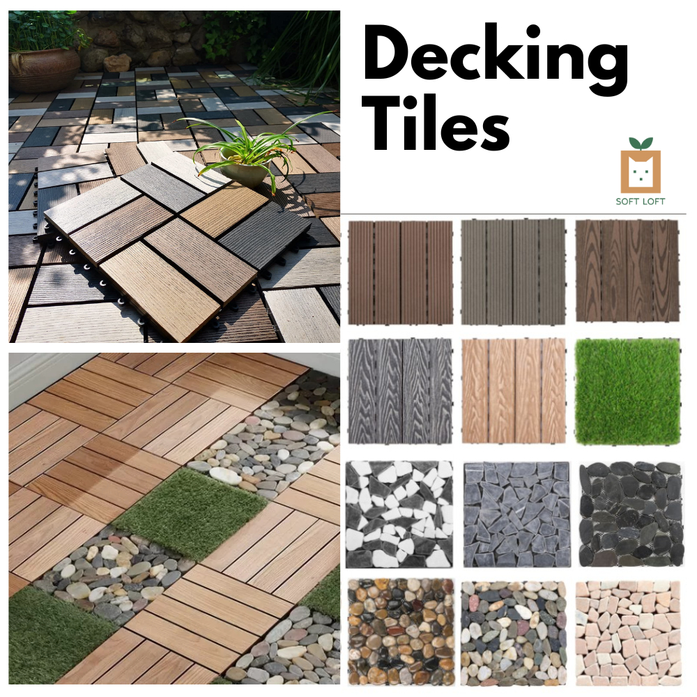 Wood Plastic Composite Patio Deck Tiles, Interlocking Decking Tiles