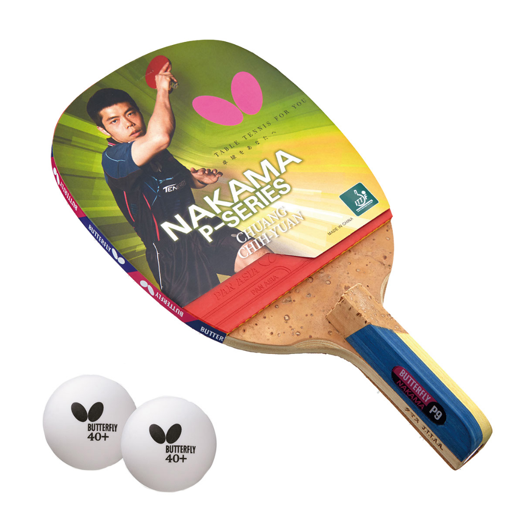 [Butterfly] Nakama P9/ P10 Table Tennis Complete Bat (Include 2 Balls ...