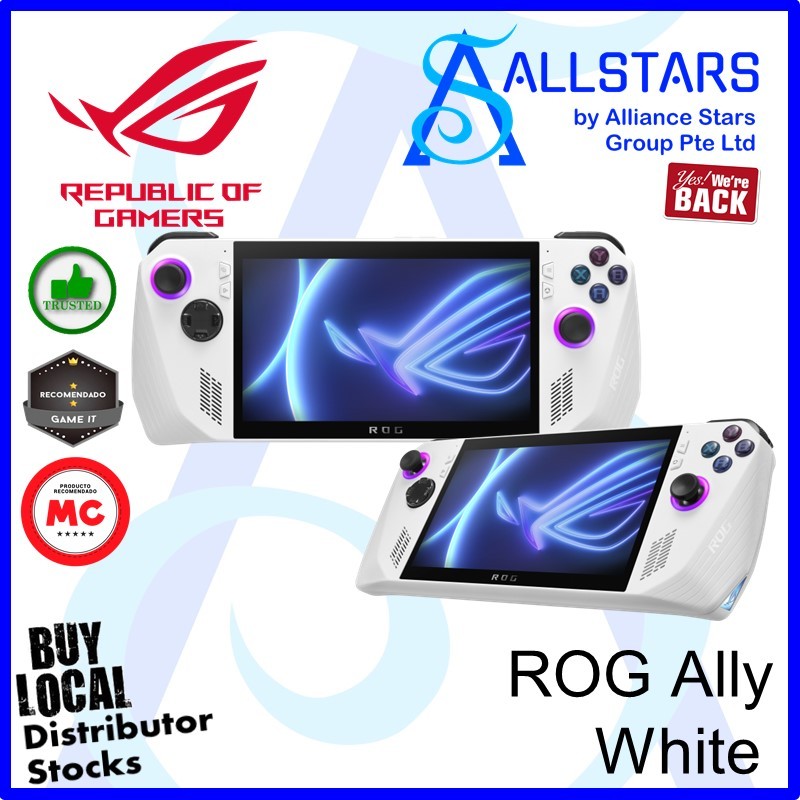 Asus ROG Ally, RC71LNH001W, White, 7" FHD (1920 x 1080) 169 120Hz