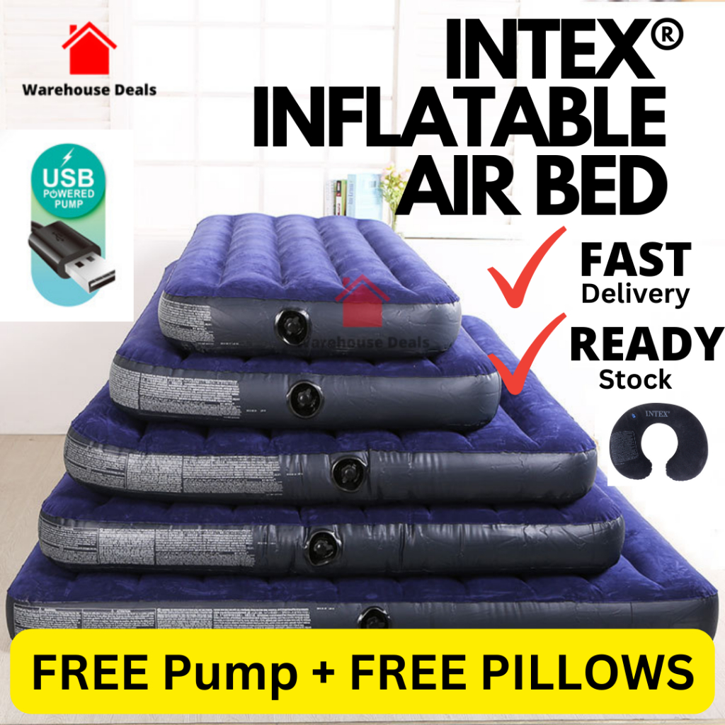 Intex Inflatable Air Bed Mattress (Single / Super Single / Queen ...