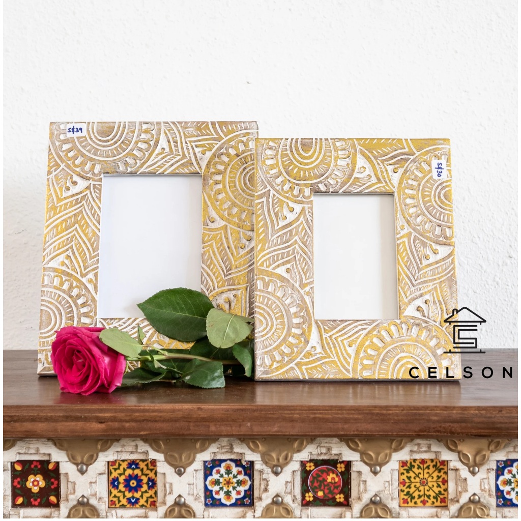 Celson ( SG Seller) Wheel_ Hand Carved Wooden Photo Frame | Shopee ...