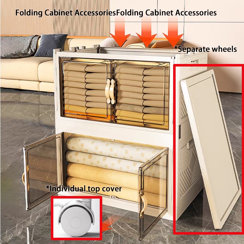 Transparent Double Door Folding Organiser Separate Fittings/Accessories