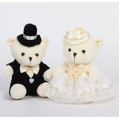 Bridal Bear Doll 2pcs 1 Set 20cm Cute Stuffed Couple Teddy Bear Plush