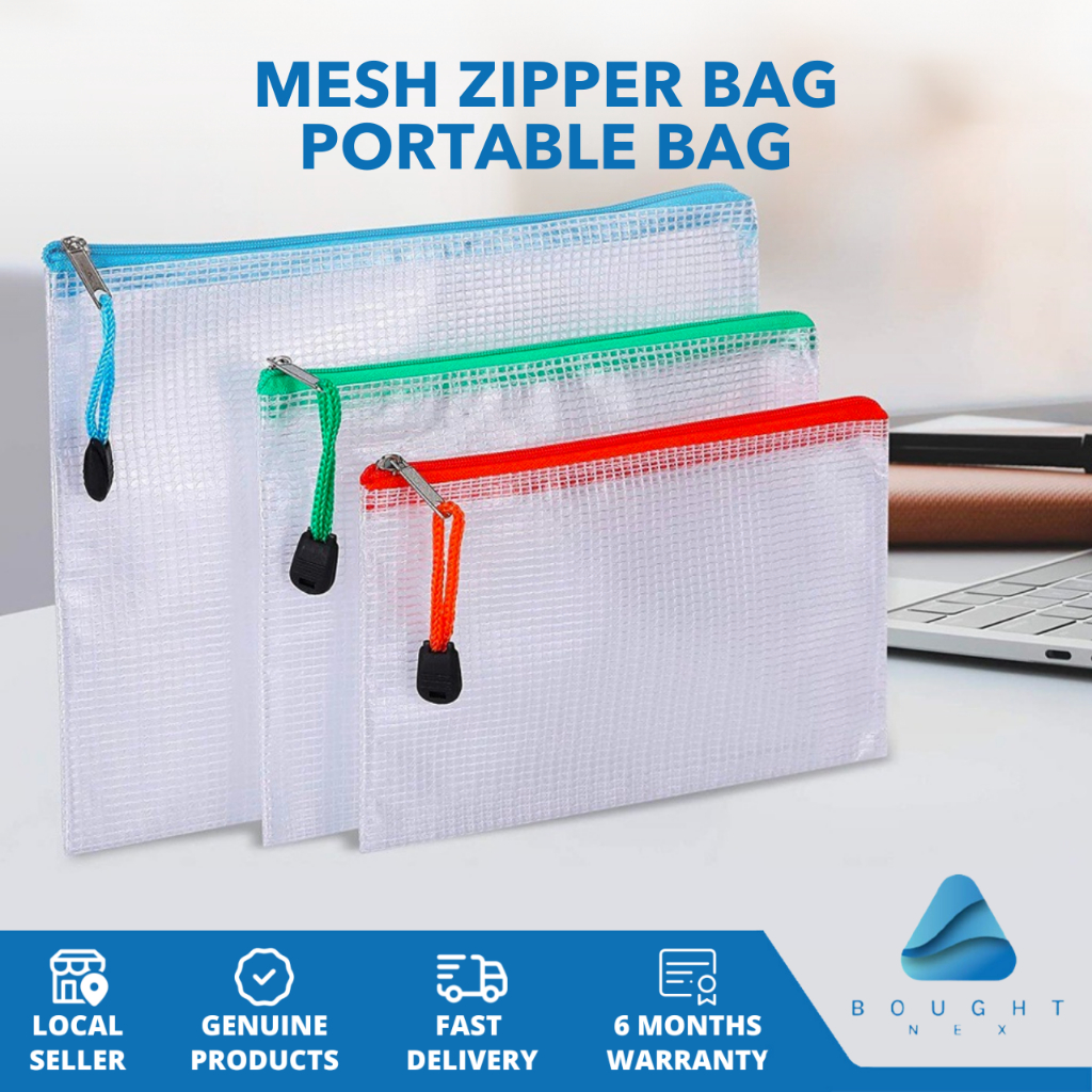 Mesh Zipper Bag Portable Bag Documentation Storage Document Pouch File