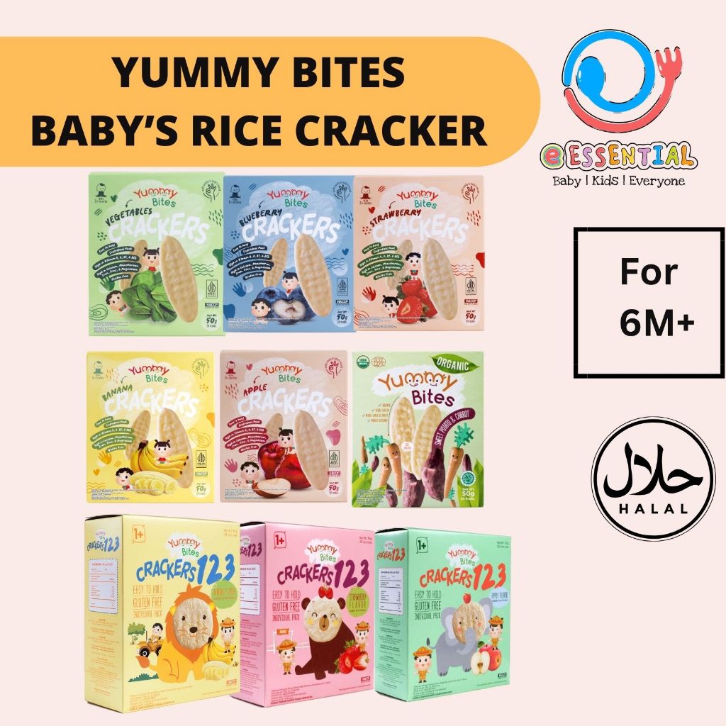 YUMMY BITES - BABY RICE CRACKER / CRACKER 123 | Shopee Singapore