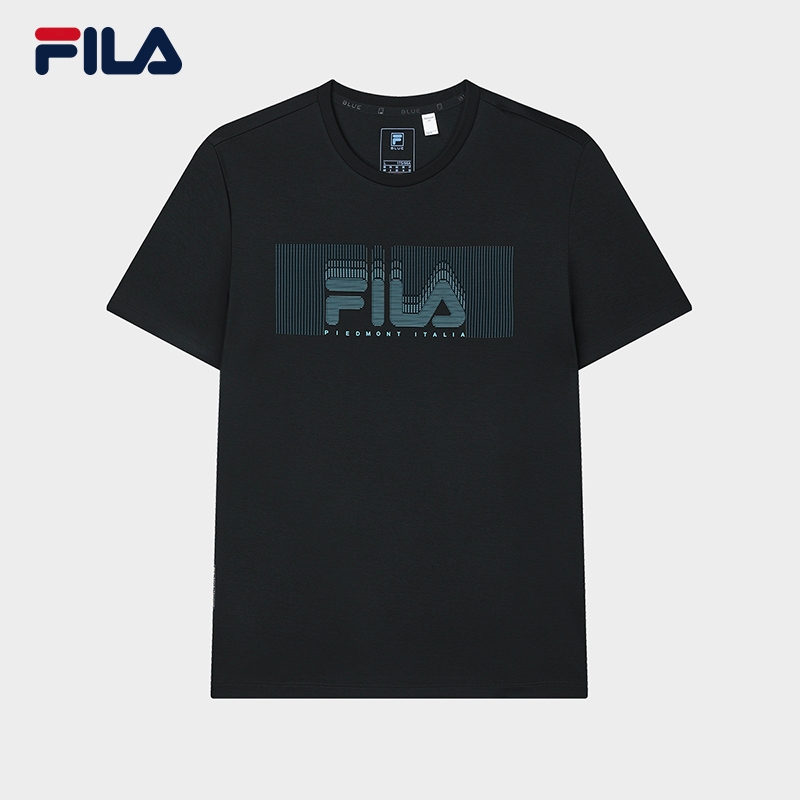 FILA CORE WHITE LINE BLUE Men Short Sleeve T shirt Shopee Singapore