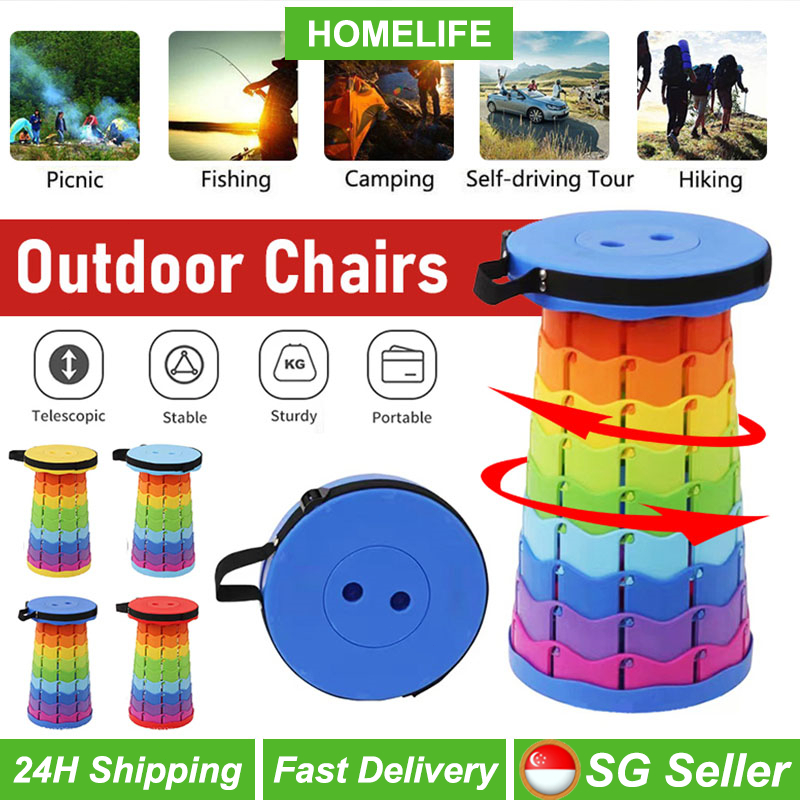[SG Stock] Portable Telescopic Collapsible Outdoor Foldable Stool ...