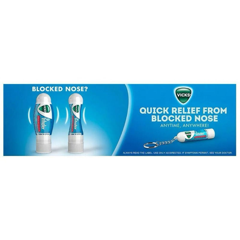 [Buy 2 Free Ship] 2 x twin pack (4 x 0.5ml) Vicks Inhaler with Key ...
