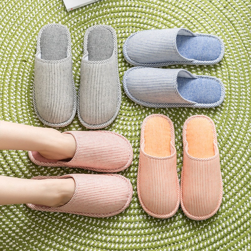 Homy Linen Slippers Indoor House Slippers Men Women Slippers | Shopee ...