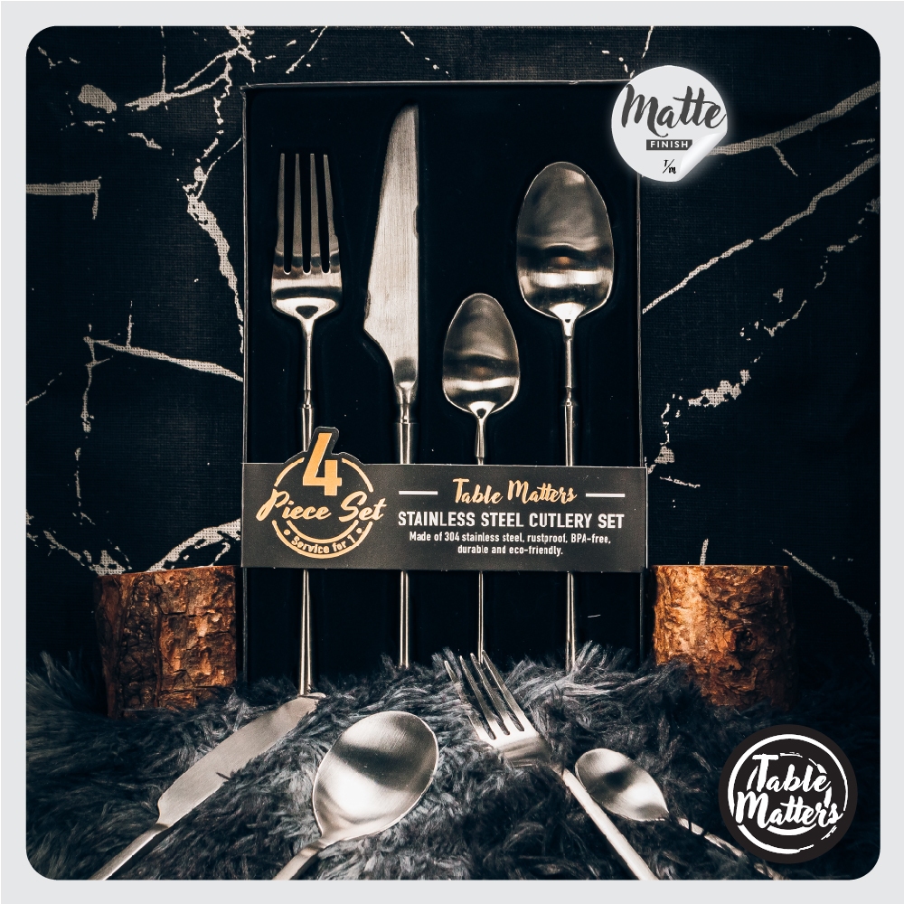 Table Matters - Parisian 4 Piece Stainless Steel Cutlery Set (Silver ...