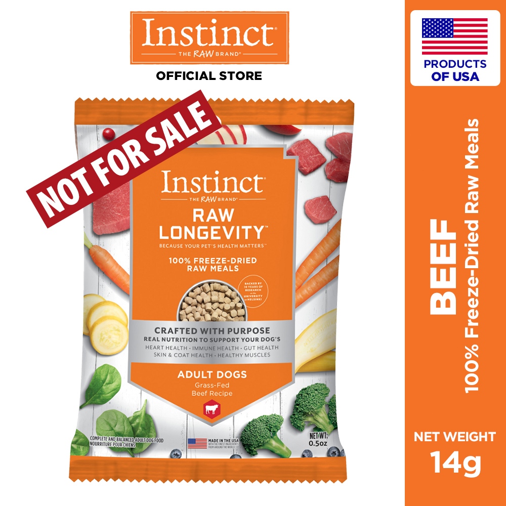 Instinct Raw Longevity Adult Freeze Dried Beef Bites Dog Food 0.5